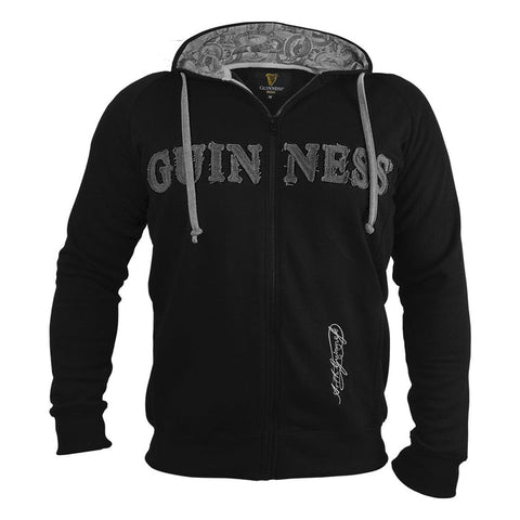 Guinness® Vintage Black & Grey Label Lined Hoodie